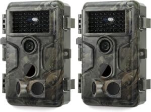GardePro A3S 2-Pack Trail Camera Review showing dual wildlife monitoring cameras