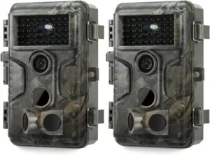 GardePro A3S 2-Pack Trail Camera Review showing dual wildlife monitoring cameras