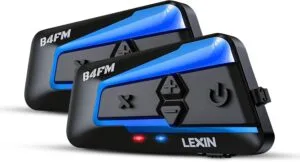LEXIN B4FM Motorcycle Bluetooth Headset Review showing helmet intercom communication system