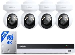 Reolink 4K Security Camera System Comparison showing RLK8-800PT4 and Reolink 4K Solar Security Camera