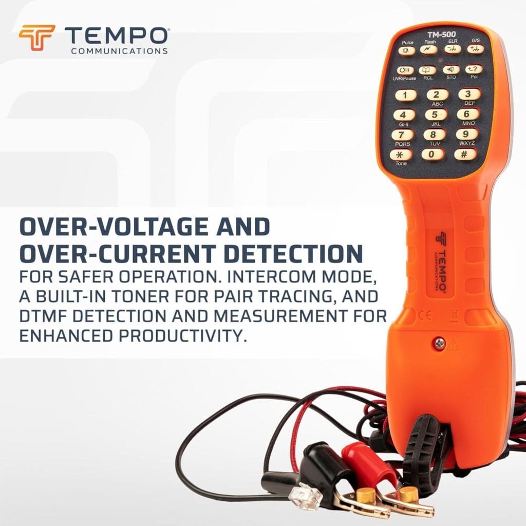 TEMPO Communications TM-500 Telephone Test Set Review with DSL-compatible lineman's test set and headset