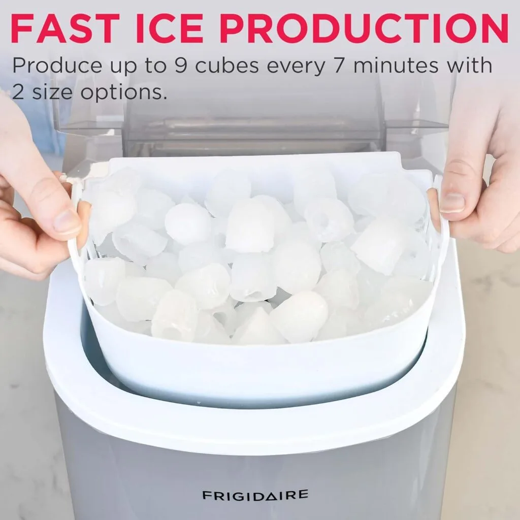 FRIGIDAIRE 26 lb Countertop Ice Maker Comparison: Black vs Silver