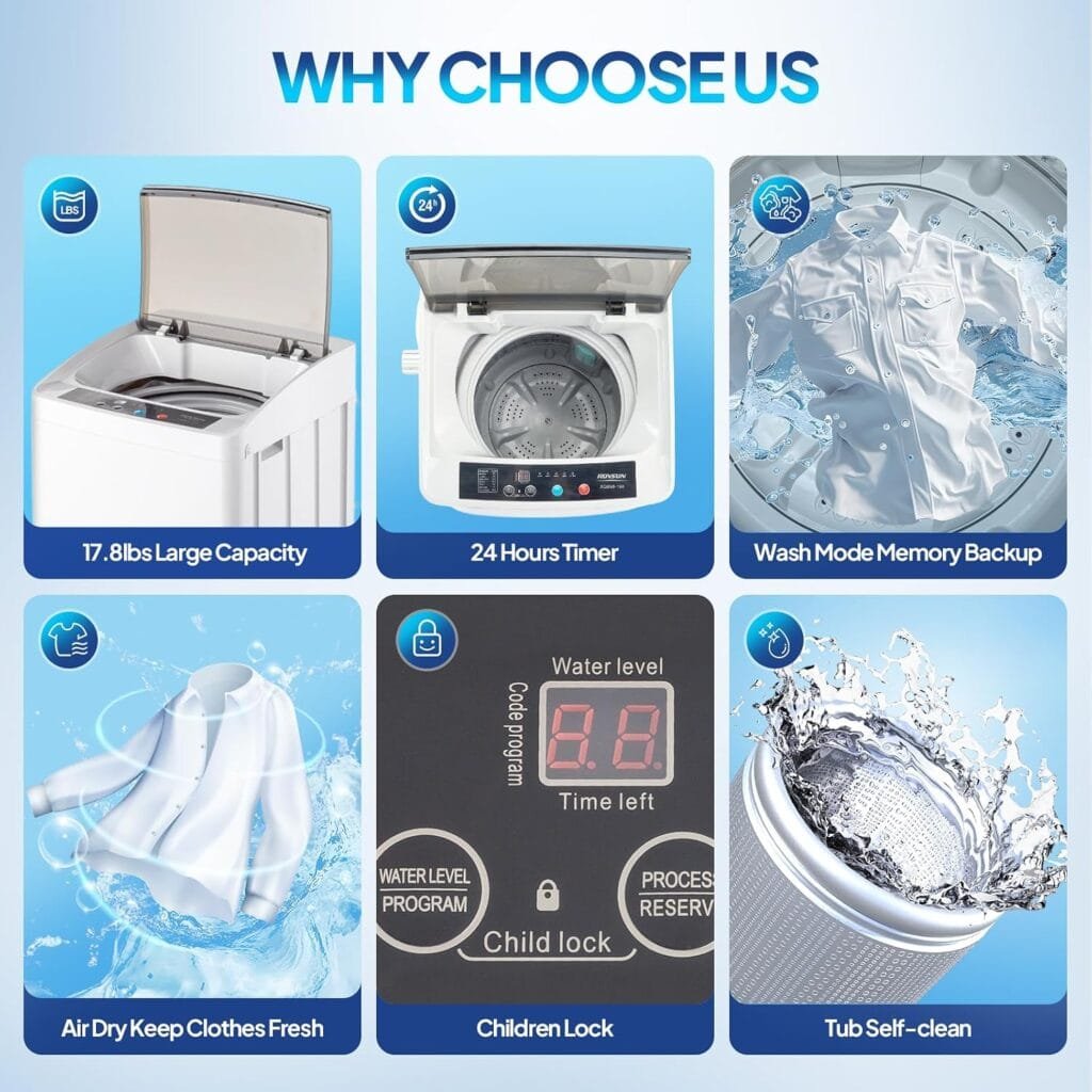 ROVSUN 17.8LBS Portable Washing Machine Review: Powerful Compact Laundry Solution